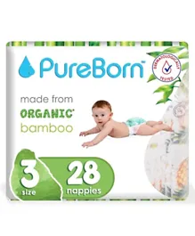 PureBorn Organic Tropic Nappies Singles Size 3 - 28 Pieces