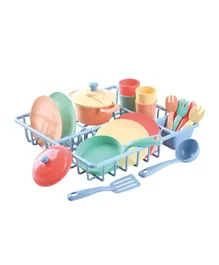 Playgo Dish Drainer & Kitchenware - 23 Pieces