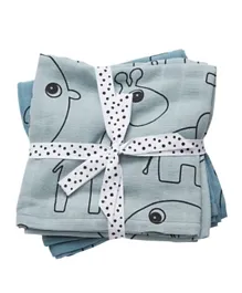 Done By Deer Burp Cloth Contour Blue - Pack of 2