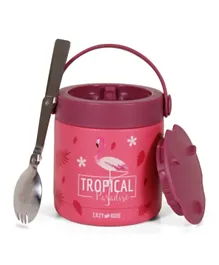 Eazy Kids Tropical Stainless Steel Insulated Food Jar Pink - 350mL