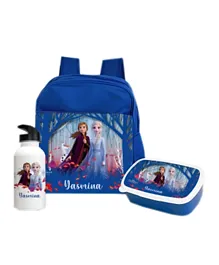Essmak Disney Frozen Personalized Backpack Set - Blue