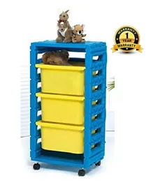 Ching Ching 3 Drawers Cabinet With Castors - Blue