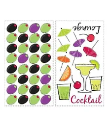 Roommates Martini Lounge Peel & Stick Wall Decals - Multicolour