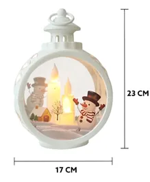 Highland Christmas Candle Lantern With LED Light - White