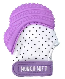 Munch Mitt Teething Glove Polka Dot- Purple