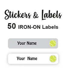 Ladybug Labels Personalised Name Iron-On Labels Tennis - Pack of 50