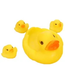 Star Babies Pack Of 4 Squeaky Ducks - Yellow