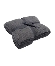 Barefoot Dreams Cozychiz Ribbed Bed Blanket - Graphite