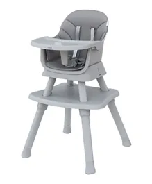 Moon 6-In-1 High Chair with Safety Harness & Belt - Grey