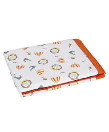 My Milestones Muslin Blanket 3 Layered -  Carnival print White Orange