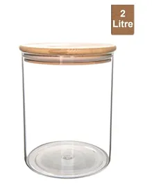 Little Storage Glass Herb & Spice with Bamboo Lid Storage Jar - 2L