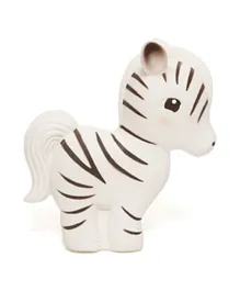 Petit Monkey 100% Natural Rubber Toy Zippy the Zebra - White