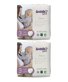 Bambo Nature Eco-Friendly Diapers, Size 3, 4-8kg VALUE PACK OF 2 (58 diapers)