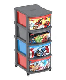 Cosmoplast Marvel Avengers Multipurpose Storage Cabinet 4 Drawers with Wheels