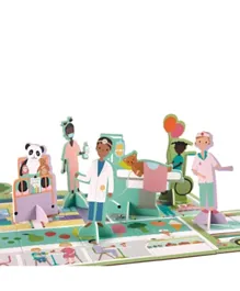 Floss & Rock Happy Hospital Floor Puzzle with Pop Out Pieces - 60 Pieces