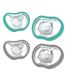Nanobebe Flexy 4 Pieces Pacifiers - Teal & Grey