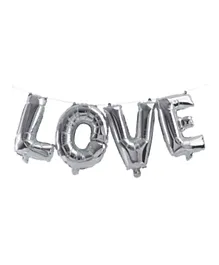 زينة بالونات جينجر راي الفضية بشكل كلمة Love - عبوة من 5 قطع