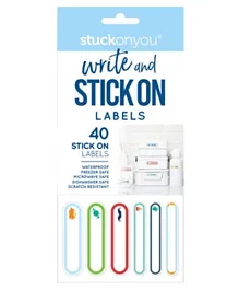 Stuck On You Write On Labels Stick On Blue - 40 Labels