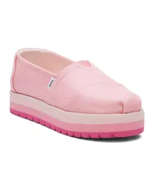 Toms Twill Glimmer Alp Platform Espedrille Shoes - Pink