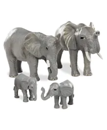 Terra African Elephant Family Grey - 4 Pieces