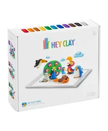 Hey Clay Birds - Colorful Kids Modeling Air-Dry Clay, 18 Cans with Fun Interactive App