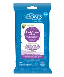 Dr. Brown's Tooth  Gum Wipes Blue - 30 Wipes
