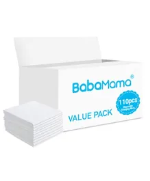 Babamama White Disposable Changing Mats Value Pack - 110 Pieces