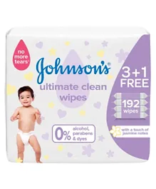 JOHNSON’S Baby, Wipes, Ultimate Clean, Pack of 192 wipes