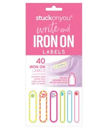 Stuck On You Write On Labels Iron On Pink - 40 Labels