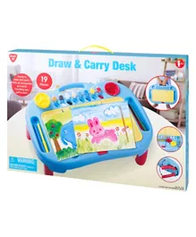 Playgo Draw & Carry Desk 19 Pieces - Multicolour