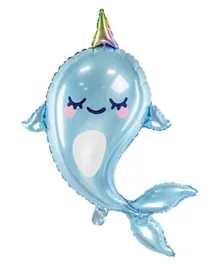PartyDeco Foil Balloon Narwhal - Blue