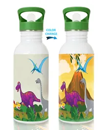 Knack Insulated Stainless Steel Magic Water Bottle - Dinosaur, 600mL, Bright & Colorful for Kids 3 Years+
