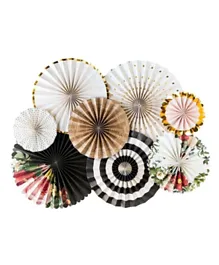 Party Propz Botanical Double Sided Party Fans - Set of 8 Fans
