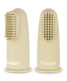 Haakaa Silicone Finger Toothbrush - Cream