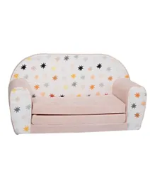 Delsit Double Sofa - Stars On Chenille Pink