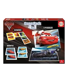 Educa Puzzles Disney Cars Super Pack Domino Identic & 2 Puzzles - 25 Pieces