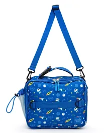 Bamboo Bark Space Print Insulated Lunch Bag - Blue