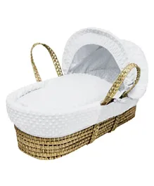 Kinder Valley Dimple Palm Moses Basket with Folding Stand - White