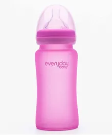 Everyday Baby Glass Heat Sensing Baby Bottle Cerise Pink - 240 ml