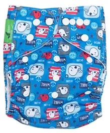 Green Future Reusable Diaper with Inserts - Blue