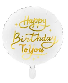 PartyDeco Happy Birthday To You Foil Balloon - White