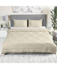 HomeBox Wellington Solid Cotton 3-Piece King Comforter Set