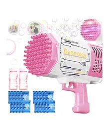 SADAF 88 Holes Space Bubble Gun Toy for Kids - Pink & White