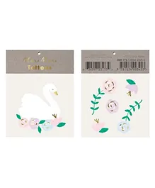 Meri Meri Floral Swan Tattoos Pack of 2- Multicolor