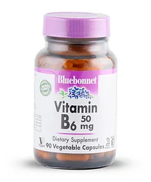Blue Bonnets Vitamin B6 50mg Dietary Supplement - 90 Vegetable Capsules