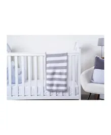 PAN Home Purity Stripe Cable Knit Baby Blanket - Grey