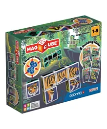 Geomag Magicube Printed Jungle Animals + Cards - 6 Pieces
