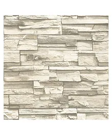 Roommates Natural Stacked Stone Peel And Stick Wall Décor - White