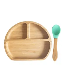 Myna Box Round Bamboo Plate - Green