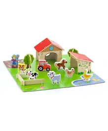 Viga Wooden 3D Farm Playset - 30 Pieces
